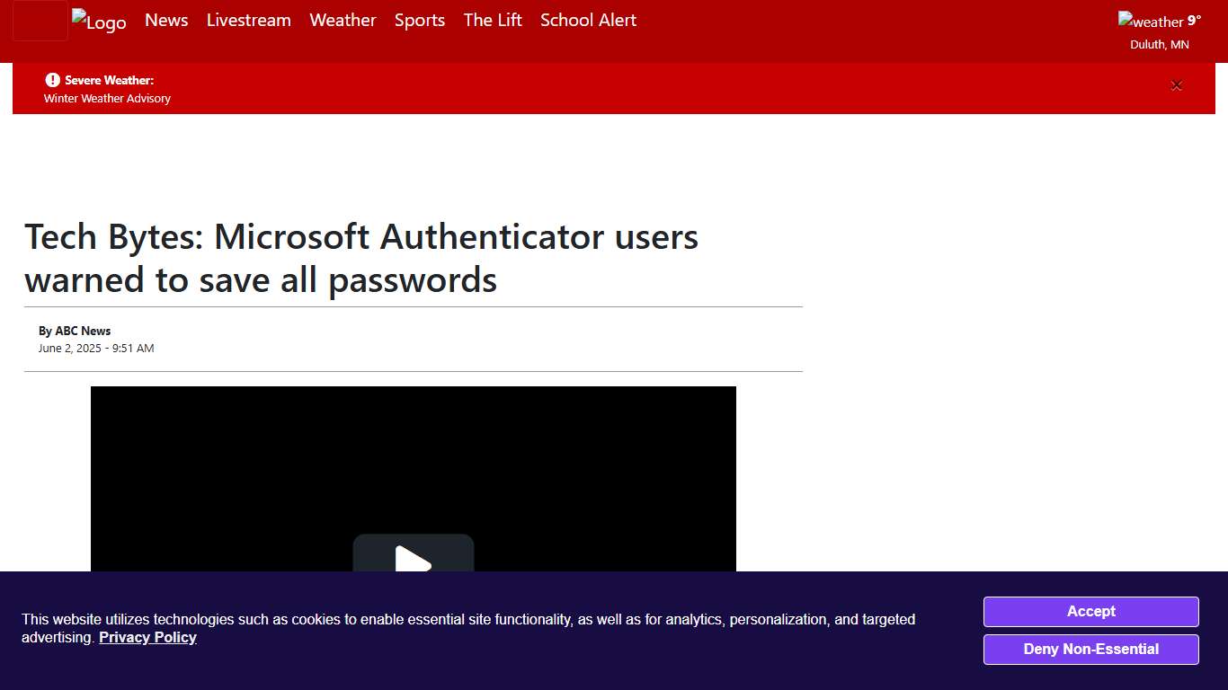 Tech Bytes: Microsoft Authenticator users warned to save all passwords - WDIO.com